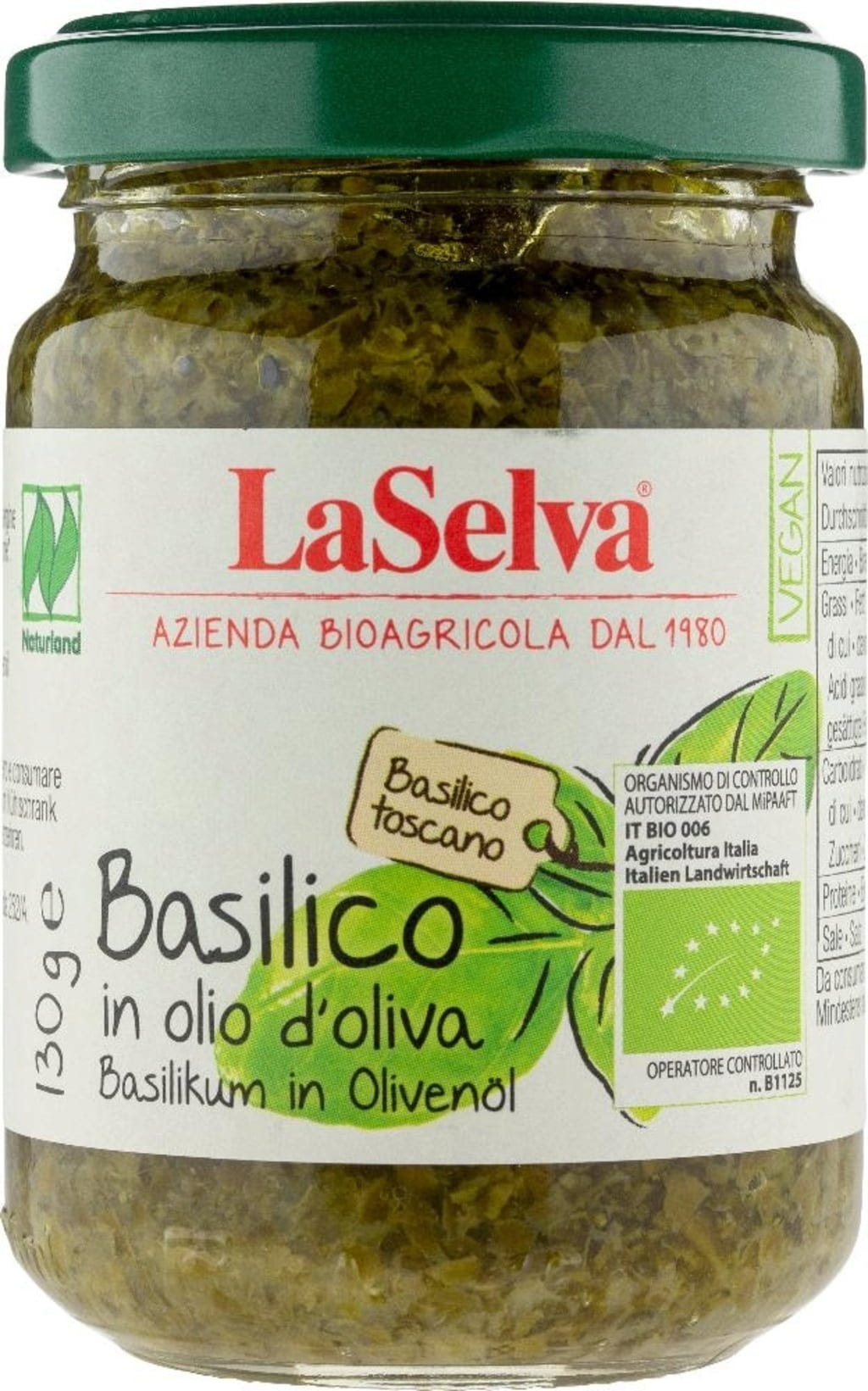 Basilikum in Olivenöl LaSelva